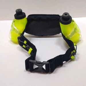 Nathan Hydration Adjustable Running Belt Trail Mix Plus Black/Lime Green-NWOT